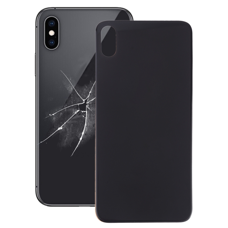 

Easy Replacement Big Camera Hole Glass Back Battery Cover with Adhesive for iPhone XS(Black)
