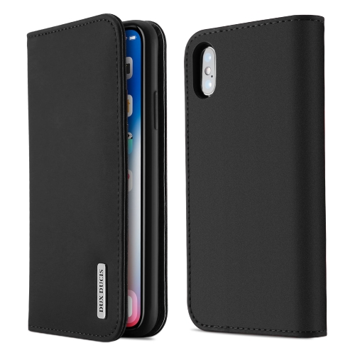 

For iPhone X / XS DUX DUCIS WISH Series TPU + PU + Leather Case with Card Slots & Wallet(Black)