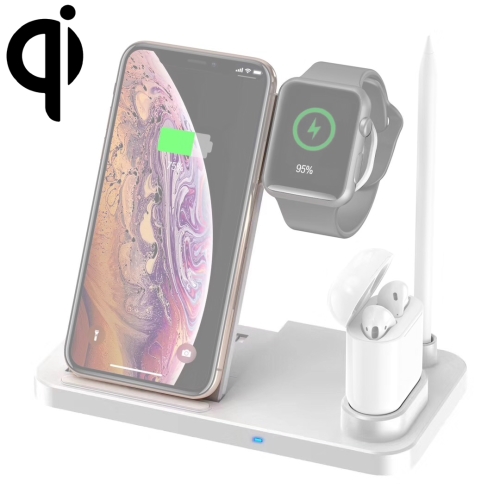 

W30 QI Vertical Wireless Charger for Mobile Phones & Apple Watches & AirPods & Apple Pencil, with Adjustable Phone Stand (White)