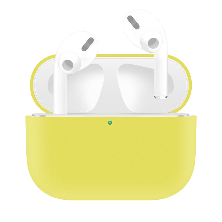 

For AirPods Pro Solid Color Silicone Earphone Protective Case(Yellow)