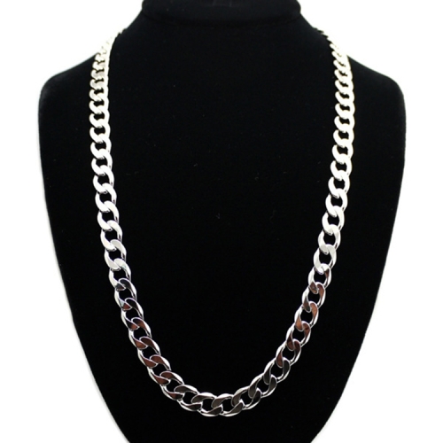 

Europe and America Fashion Alloy Chain Hip Hop Simple Long Necklace, Width: 12mm, Length: 80cm (Platinum)