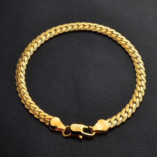 

Hot Fashion Jewelry Simple 18k Yellow Gold Bracelet(Gold)