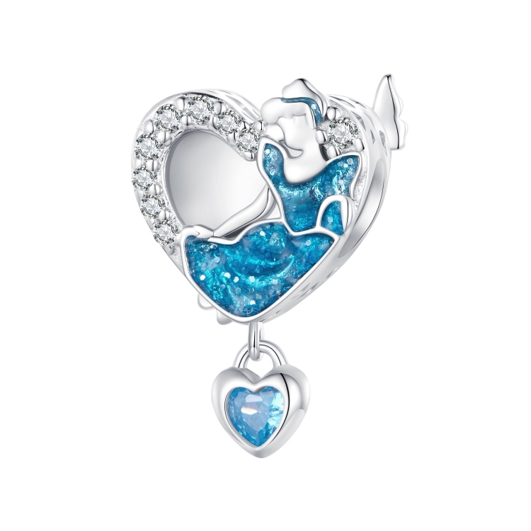 

SCC2533 S925 Sterling Silver Necklace Pendant Accessories Prom Girl Heart Shape DIY Beads