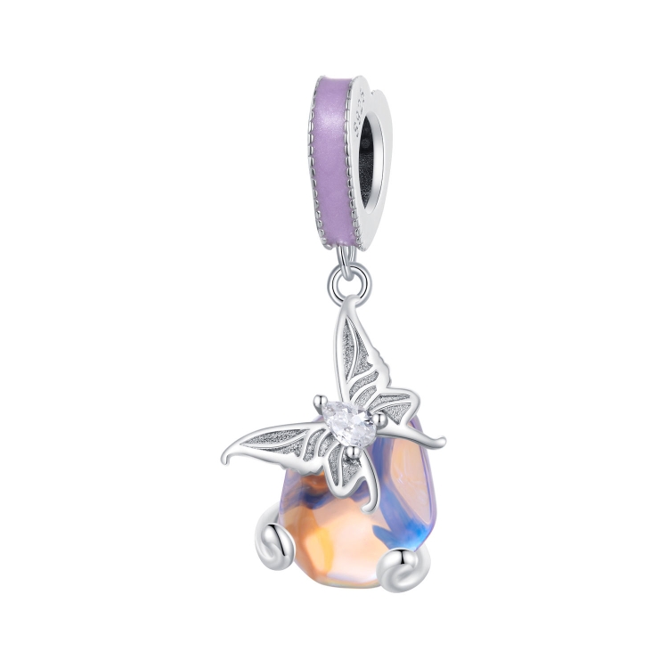 

SCC2546 S925 Sterling Silver Necklace Pendant Accessories Pastoral Butterfly DIY Bracelet Beads