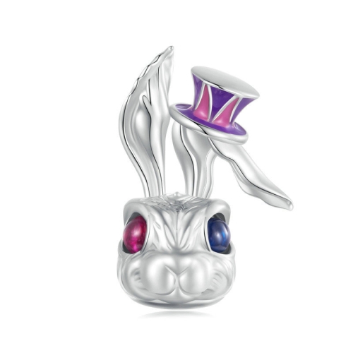 

SCC2530 Sterling Silver S925 Fantasy Magic Rabbit Pendant Accessories DIY Bracelet Beads