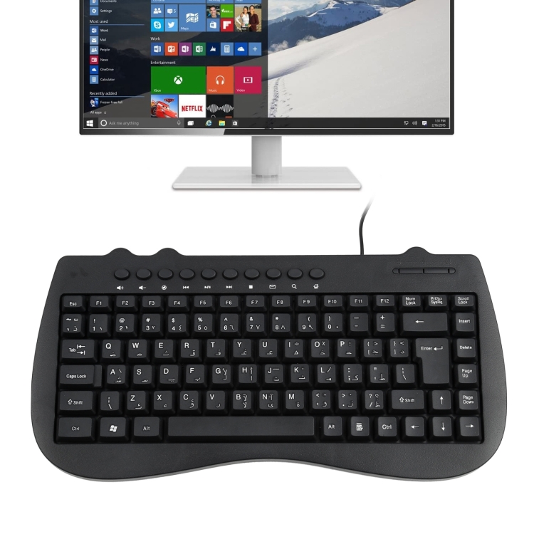 

KB-301B Multimedia Notebook Mini Wired Keyboard, Arabic Version (Black)