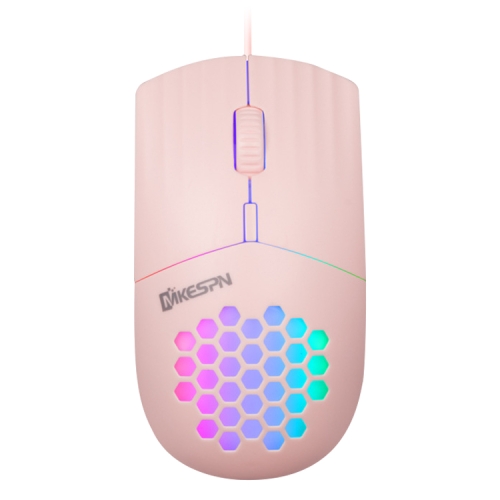 

MKESPN SXS-838 USB Interface RGB Hollow Wired Mouse(Pink)
