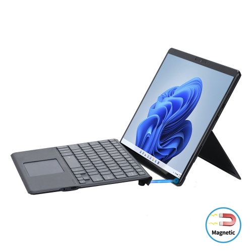 For Microsoft Surface Pro 8 Tablet Colorful Backlight Bluetooth Keyboard Leather Case with Pen Slot