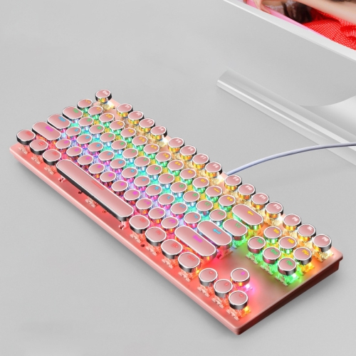 

FOREV FV-301 Punk 87-keys Blue Axis Mechanical Gaming Keyboard, Cable Length: 1.6m(Pink)