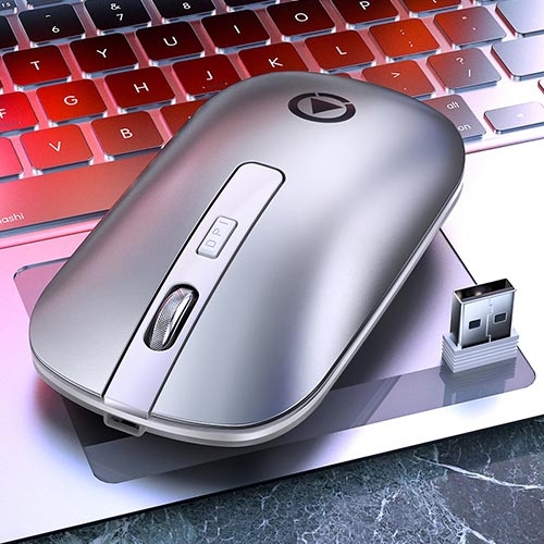 

YINDIAO A8 2.4GHz 1600DPI 3-modes Adjustable Rechargeable Wireless Silent Mouse (Silver)