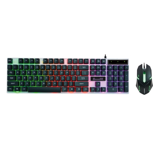 SHIPADOO D280 Wired RGB Backlight Mechanical Feel Suspension Keyboard + 3D Cool Mouse Kit for Laptop, PC(Black)