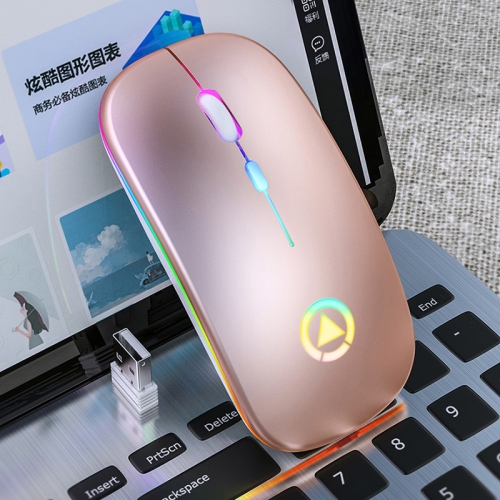 Mouse silenzioso wireless ricaricabile con luce RGB regolabile a 3