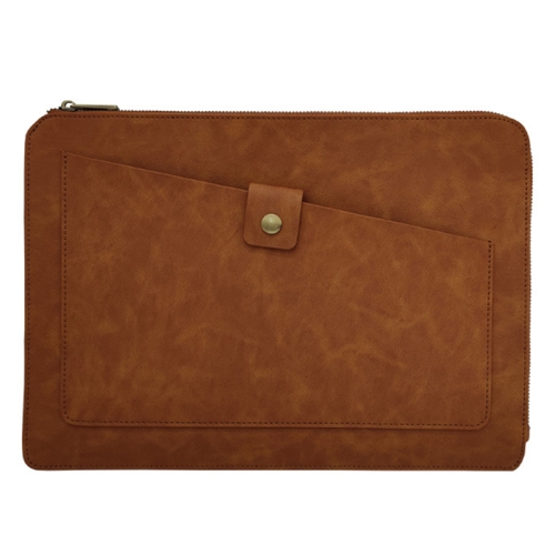 

Universal Genuine Leather Business Laptop Tablet Zipper Bag For 13.3 inch and Below(Brown)