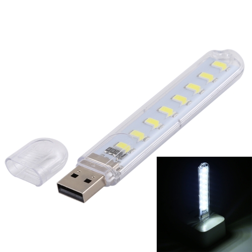 OurLeeme 8 llevó la luz 5730 SMD LED USB lámpara Mini Noche Bombilla portátil USB Libro de Lectura lámpara de luz para el Ordenador portátil del Cuaderno 