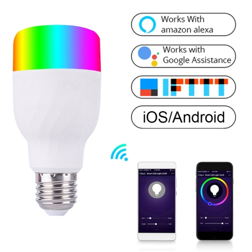 WiFi Smart Colorful LED Bulb E27 Dim RGB Smart LED Bulb Compatible With