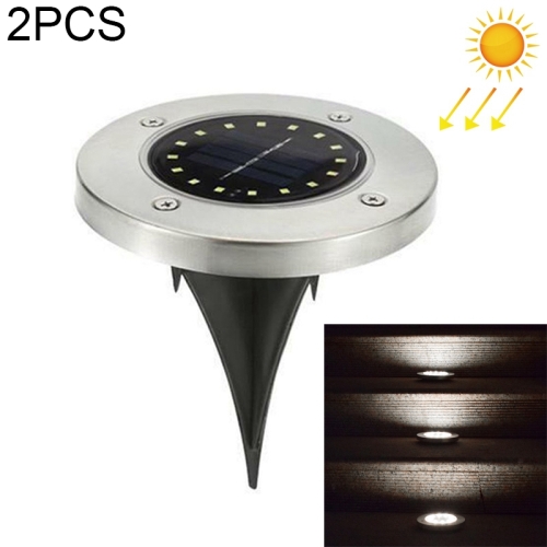 

2 PCS 16 LEDs Solar Powered Buried Light Under Ground Lamp IP65 Waterproof Outdoor Garden Street Light (White Light)