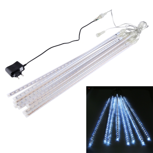 

50cm 8 Tubes DIP Meteor Rain Light, LED Decorative Light, Tube Diameter: 1.2cm, AC 100-240V, US, EU Plug Optional(White Light)