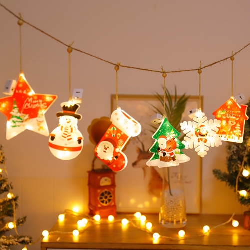 

6 in 1 LED Christmas Pendant String Lights USB Holiday Decoration Light