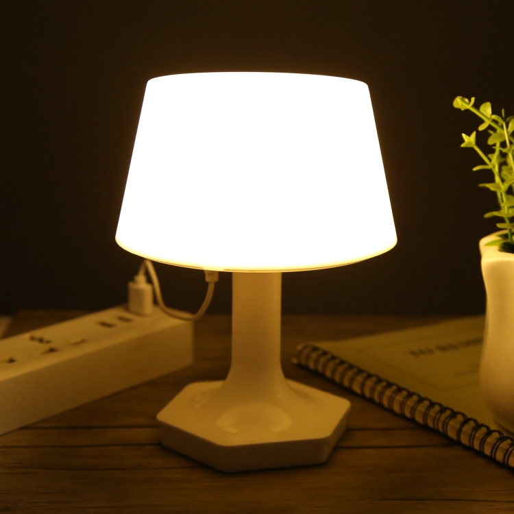 

F806 USB White Light / Warm White Light Switch LED Desk Lamp (White)