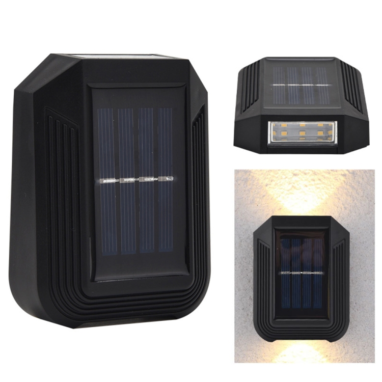 

6 LED Solar Wall Lamp Outdoor Decorative Garden Up And Down Light (Warm White)