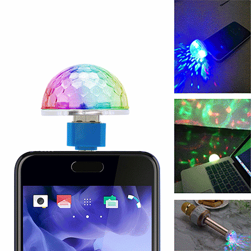 Lampe de scène à LED Magic Ball 3W USB RGB avec adaptateur micro USB