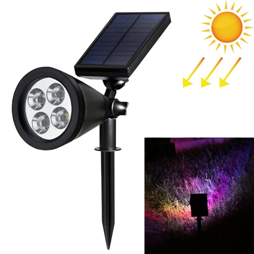 

4 LEDs Solar Powered Lawn Spotlight IP65 Waterproof Outdoor Garden Landscape Lamp (Colorful Light)