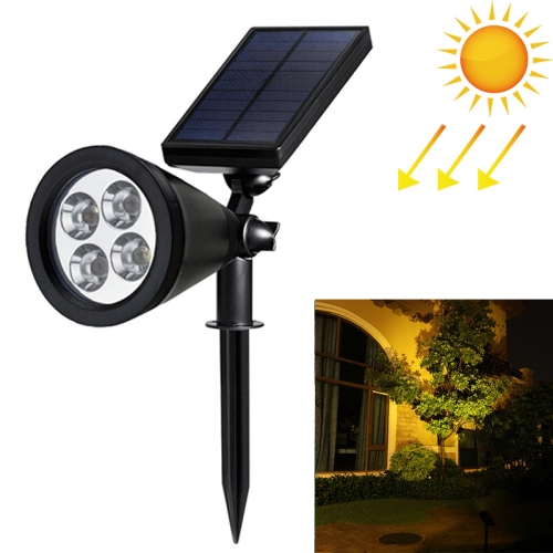 

4 LEDs Solar Powered Lawn Spotlight IP65 Waterproof Outdoor Garden Landscape Lamp (Warm White)