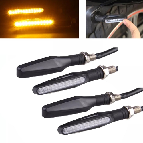 

4 PCS DC 12V Motorcycle 12-LED Turn Signal Indicators Blinker Light, (Yellow Light)