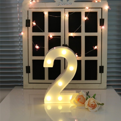 

Digit 2 Shape Decoration Light, Dry Battery Powered Warm White Standing Hanging Holiday Light