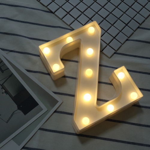 

Alphabet Z English Letter Shape Decorative Light, Dry Battery Powered Warm White Standing Hanging LED Holiday Light