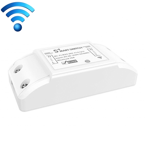 Módulo de controle remoto sem fio de switch inteligente Wi-Fi de canal único 10A funciona com Alexa e Google Home, AC 90-250V