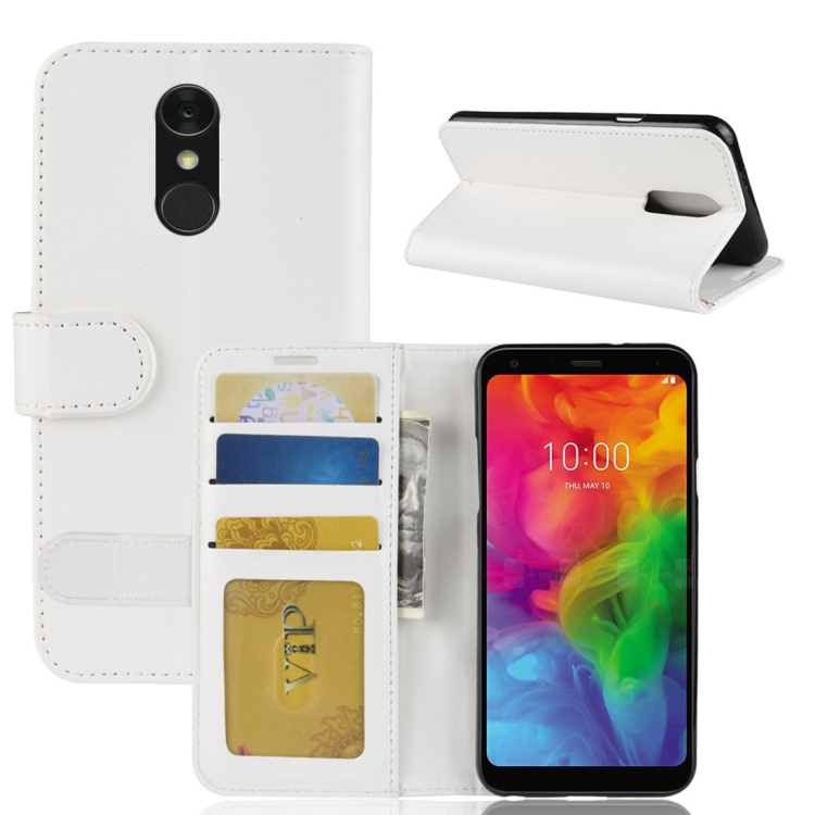 

Crazy Horse Texture Horizontal Flip Leather PU + TPU Case for LG Q7, with Wallet & Holder & Card Slots(White)