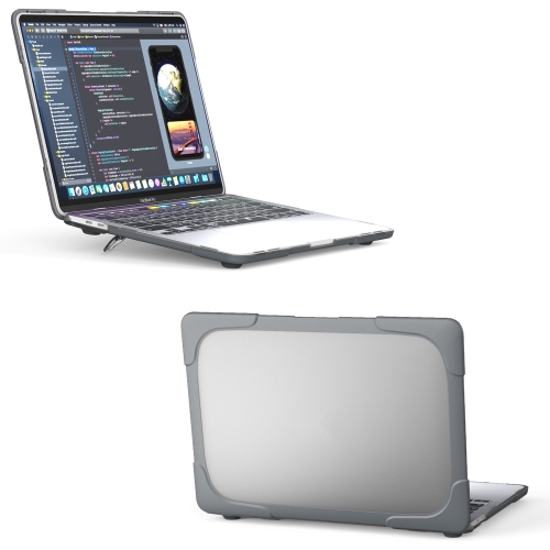 

For MacBook Pro 13 inch 2022 & A2289 / A2251 / A2338 2020 PC + TPU Two Colors Laptop Protective Case(Grey)