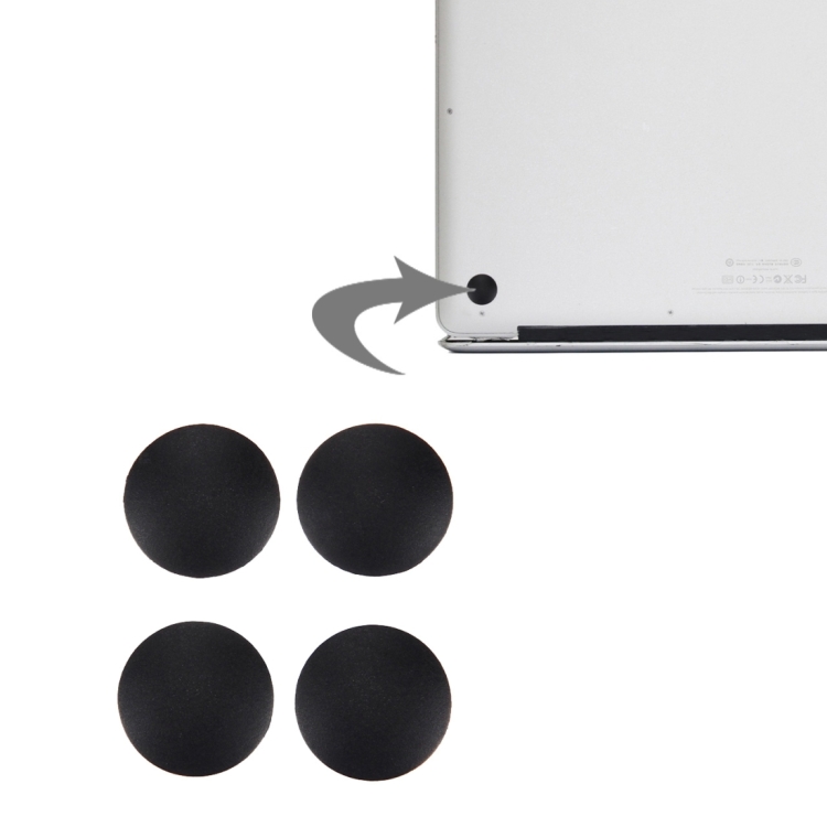 

4 PCS for Macbook Air 11.6 inch & 13.3 inch (2010-2015) Bottom Case Rubber Mats(Black)