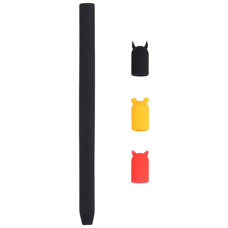 

4 in 1 Stylus Pen Cartoon Animal Silicone Protective Case for Apple Pencil 1 (Black)