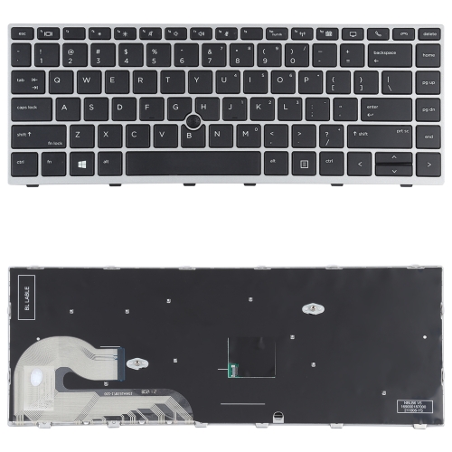 

For HP Elitebook 840 G5 846 G5 745 G5 US Version Keyboard with Pointing Stick (Silver)