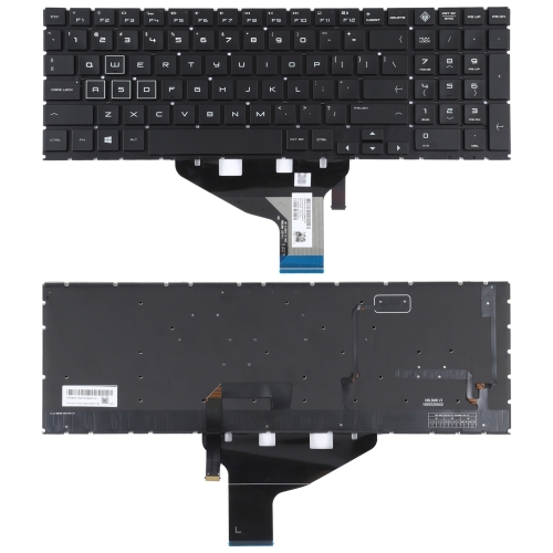 适用于HP OMEN 15-DC 15-DH 15T-DC 17-CB 美式英语键盘带RGB七彩背光 白色字体
