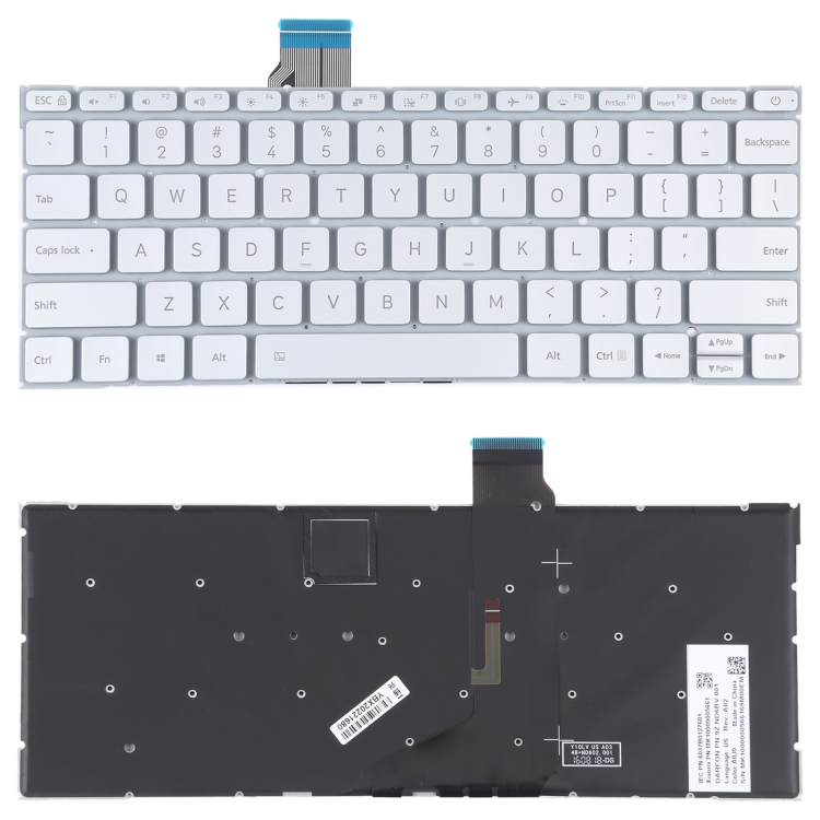 

For Xiaomi Mi Notebook Air 12.5 US Version Keyboard with Backlight (Silver)
