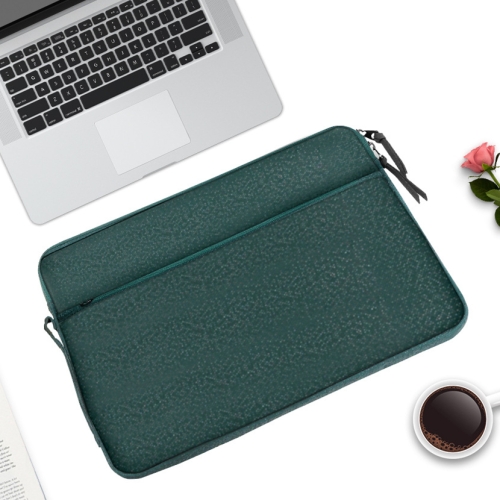 

Diamond Pattern Portable Waterproof Sleeve Case Double Zipper Briefcase Laptop Carrying Bag for 15-15.4 inch Laptops (Green)