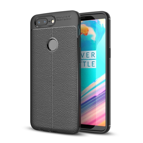 

For OnePlus 5T Litchi Texture Soft TPU Protective Back Cover Case (Black)