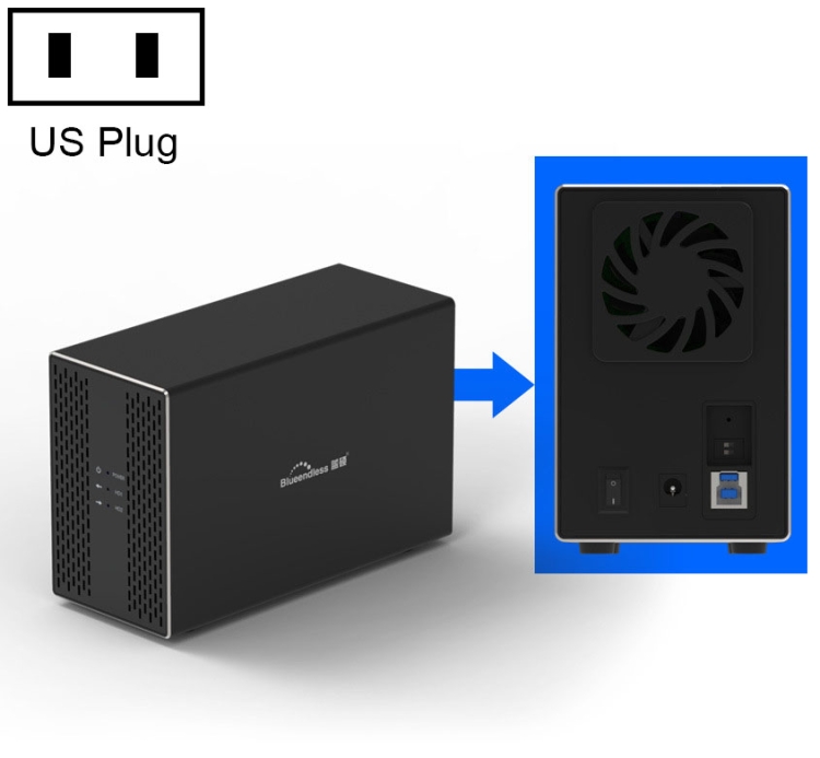 Blueendless USB-B Interface inch Bay RAID Combination Array