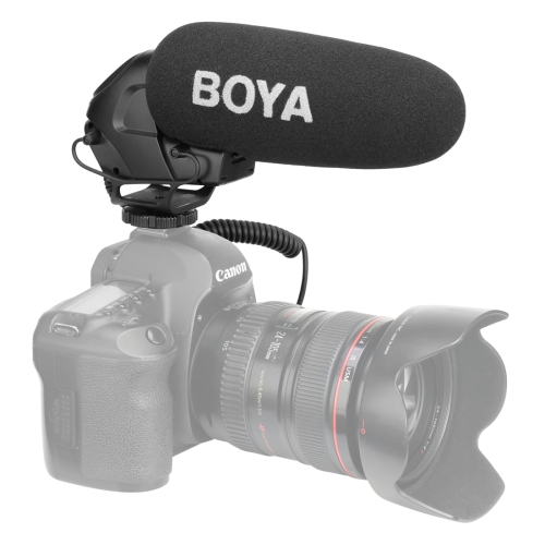 BOYA BY-BM3031 On-Camera Shotgun Condenser Microphone Mic Supercardioid 3-Level Gain Control Low-Cut Filter 3.5mm Plug with Windscreens Carry Pouch for DSLR Cameras Camcorders Audio Recorders 