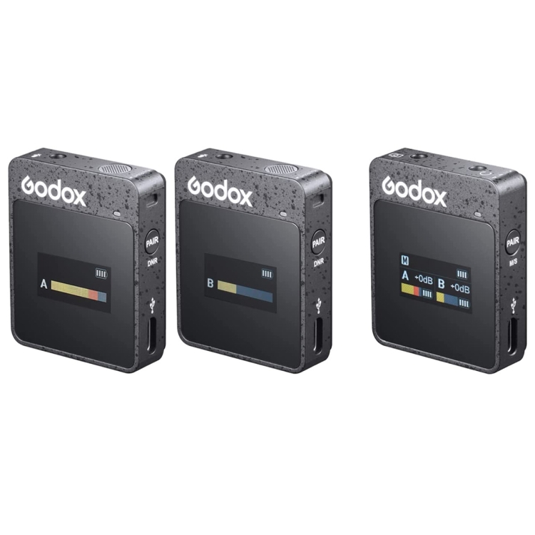 

Godox MoveLink II M2 Wireless Lavalier Microphone System with 2 Transmitters and 1 Receiver for DSLR Cameras and Camcorders (Black)