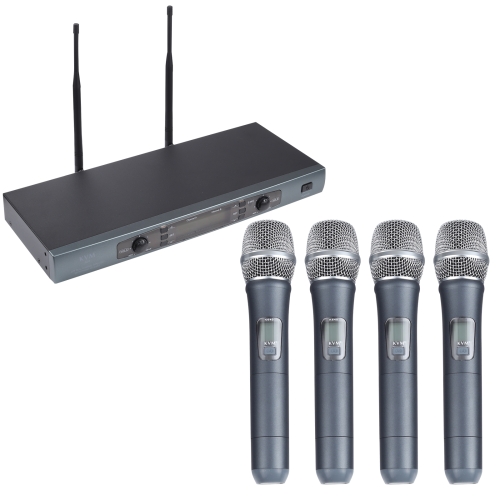 KVM K640 UHF Système de microphone sans fil professionnel avec 4 micro  pochette de poche, 1