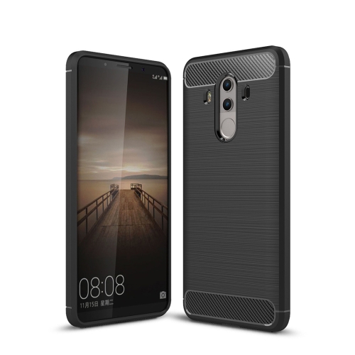

For Huawei Mate 10 Pro Brushed Texture Carbon Fiber Shockproof TPU Rugged Armor Protective Case (Black)
