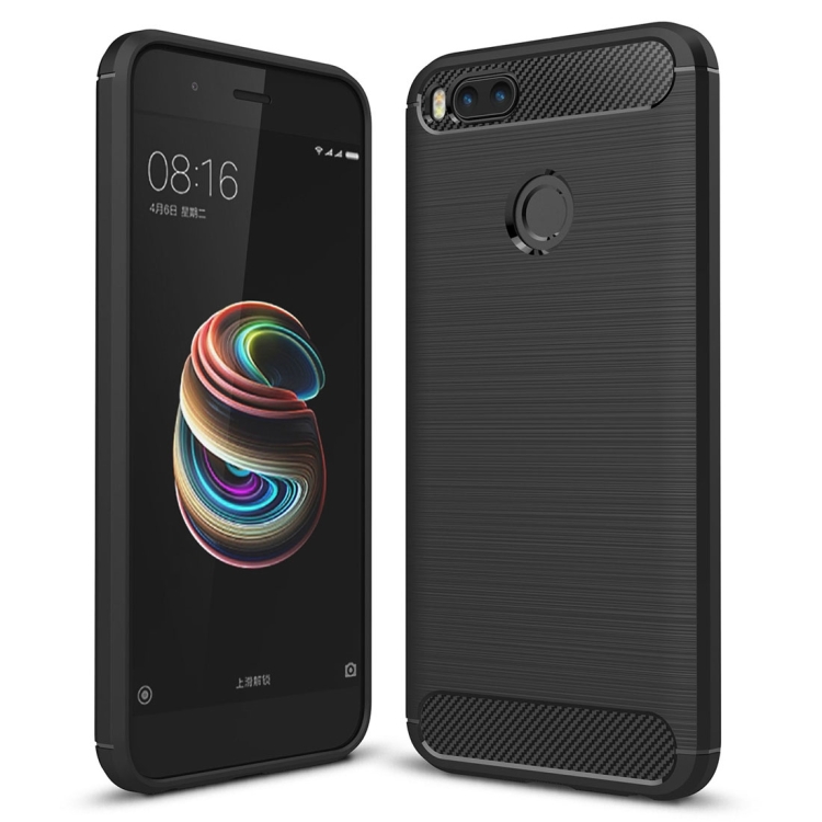 

For Xiaomi Mi 5X Carbon Fiber TPU Brushed Texture Shockproof Protective Back Cover Case(Black)