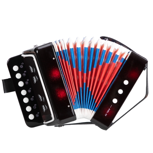 US Warehouse] 7-Key 2 Bass Accordion Children Mini Musical Instrument