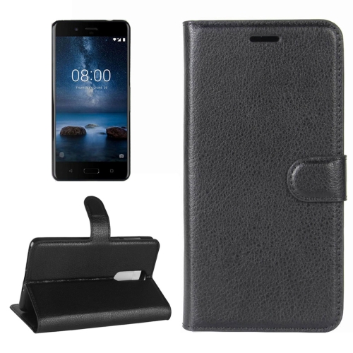 

Nokia 8 Litchi Texture Horizontal Flip Leather Case with Holder & Card Slots & Wallet (Black)