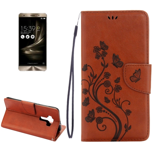 

For Asus ZenFone 3 / ZE552KL Pressed Flowers Pattern Leather Case with Holder & Card Slots & Wallet(Brown)