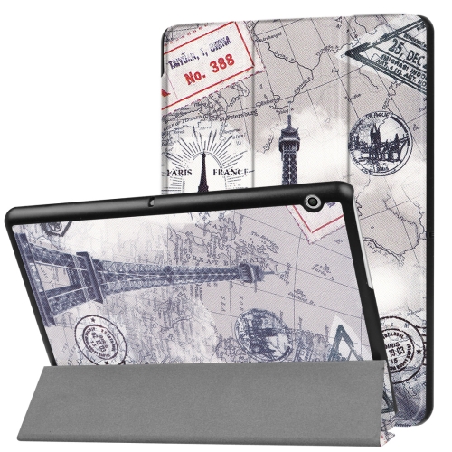 

Huawei MediaPad T3 10 Tower Pattern Horizontal Deformation Flip Leather Case with Three-folding Holder